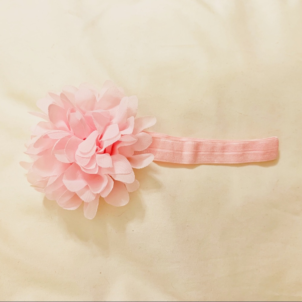NWOT soft pink chiffon flower headband bow